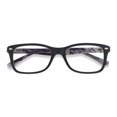 Unisex s rectangle Black & Gray Acetate Prescription eyeglasses - Eyebuydirect s Ray-Ban RB5228