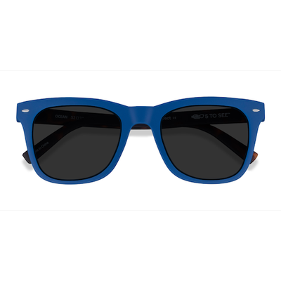 Unisex s square Atlantic Blue & Warm Tortoise Eco Friendly,Plastic Prescription sunglasses - Eyebuydirect s Ocean