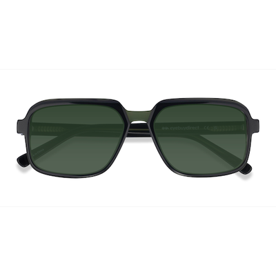 Unisex s square Green Acetate Prescription sunglasses - Eyebuydirect s Social