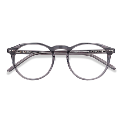 Unisex s geometric Gray Clear Acetate Prescription eyeglasses - Eyebuydirect s Planete