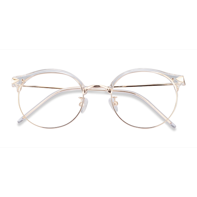 Female s round Clear Plastic, Metal Prescription eyeglasses - Eyebuydirect s Moon River