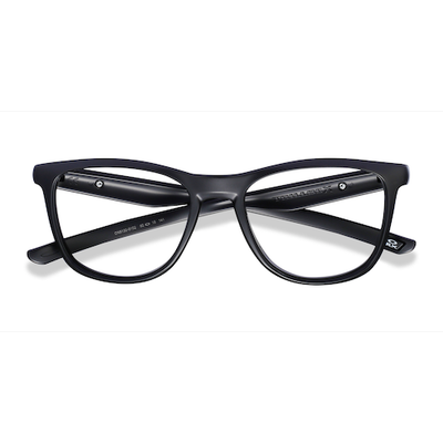 Male s rectangle Matte Black Plastic Prescription eyeglasses - Eyebuydirect s Oakley Trillbe X