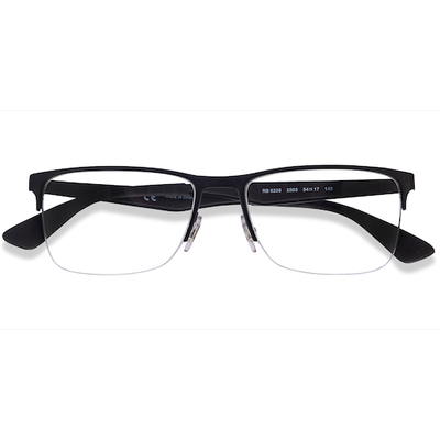 Unisex s rectangle Black Metal Prescription eyeglasses - Eyebuydirect s Ray-Ban RB6335