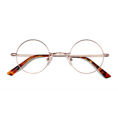 Unisex s round Rose Gold Metal Prescription eyeglasses - Eyebuydirect s Abazam