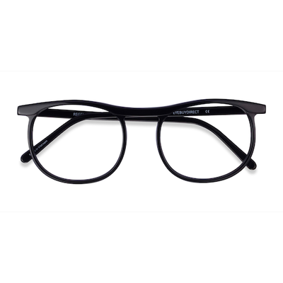 Unisex s round Black Acetate Prescription eyeglasses - Eyebuydirect s Regent