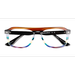 Unisex s square Green Brown Rainbow Acetate Prescription eyeglasses - Eyebuydirect s Starry