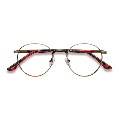 Unisex s round Bronze Metal Prescription eyeglasses - Eyebuydirect s Fitzgerald