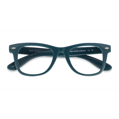Unisex s rectangle Green Plastic Prescription eyeglasses - Eyebuydirect s Atlee