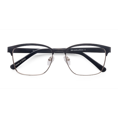 Unisex s square Black Golden Metal Prescription eyeglasses - Eyebuydirect s Sublime