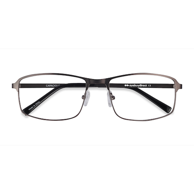Male s rectangle Matte Gunmetal Metal Prescription eyeglasses - Eyebuydirect s Capacious
