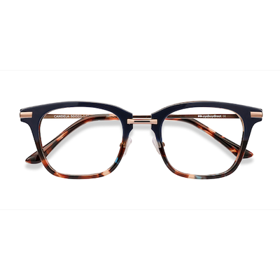 Female s square Blue Floral Acetate, Metal Prescription eyeglasses - Eyebuydirect s Candela