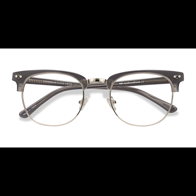 Unisex s browline Gray Acetate, Metal Prescription eyeglasses - Eyebuydirect s Borderline