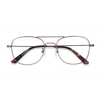 Unisex s aviator Coffee Metal Prescription eyeglasses - Eyebuydirect s Courser