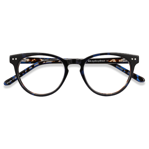 Unisex s horn Blue Floral Acetate Prescription eyeglasses - Eyebuydirect s Notting Hill