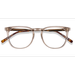 Unisex s square Clear Brown Acetate, Metal Prescription eyeglasses - Eyebuydirect s Vinyl