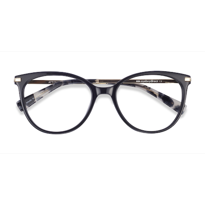 Female s horn Black Acetate, Metal Prescription eyeglasses - Eyebuydirect s Attitude