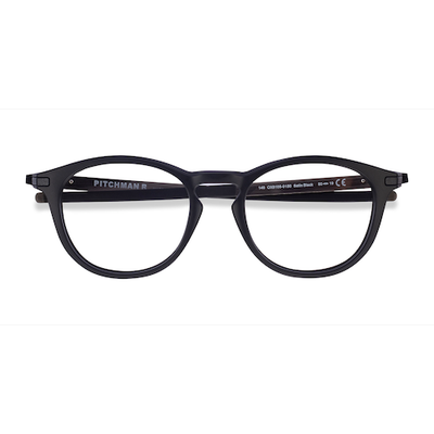 Male s round Satin Black Plastic Prescription eyeglasses - Eyebuydirect s Oakley Pitchman R
