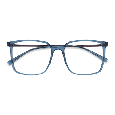 Male s square Clear Blue Acetate, Metal Prescription eyeglasses - Eyebuydirect s Easton