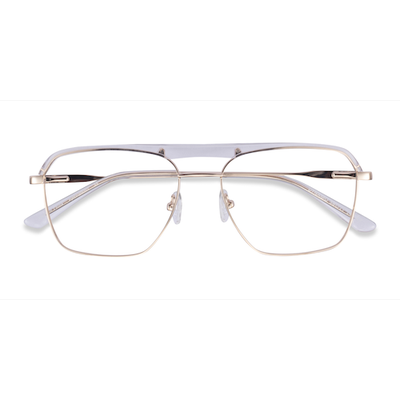 Male s aviator Clear & Gold Acetate, Metal Prescription eyeglasses - Eyebuydirect s Dynamo