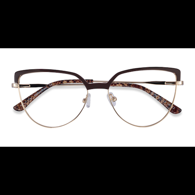 Female s horn Brown & Gold Acetate, Metal Prescription eyeglasses - Eyebuydirect s Dona