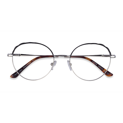 Female s round Silver Black Metal Prescription eyeglasses - Eyebuydirect s Cloud