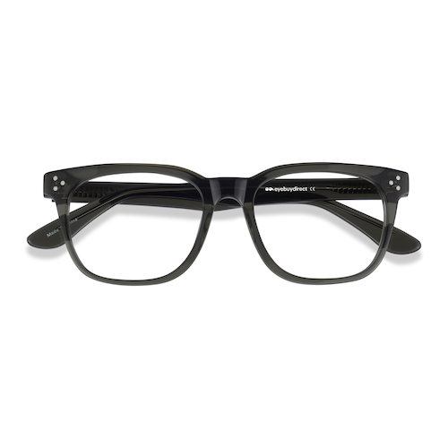 Unisex s square Clear Khaki Green Acetate Prescription eyeglasses - Eyebuydirect s Adriatic