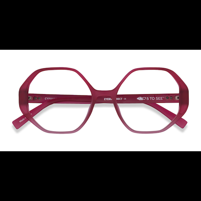 Female s geometric Matte Red Eco Friendly,Plastic Prescription eyeglasses - Eyebuydirect s Cypress