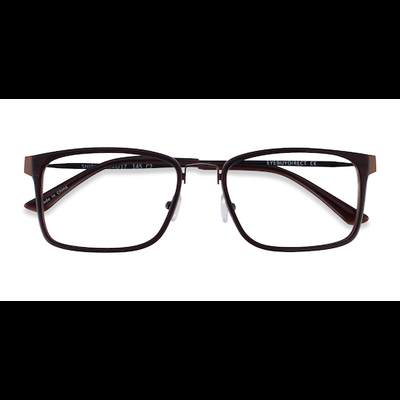 Male s rectangle Coffee Acetate,Metal Prescription eyeglasses - Eyebuydirect s Shibui