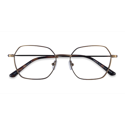 Unisex s geometric Bronze Titanium Prescription eyeglasses - Eyebuydirect s Kingston