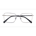 Male s rectangle Silver Titanium Prescription eyeglasses - Eyebuydirect s Caspian