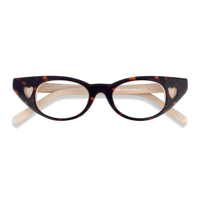 Female s horn Tortoise Beige Acetate Prescription eyeglasses - Eyebuydirect s Cora