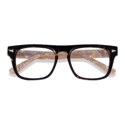 Female s rectangle Tortoise Champagne Acetate Prescription eyeglasses - Eyebuydirect s Fluoresce
