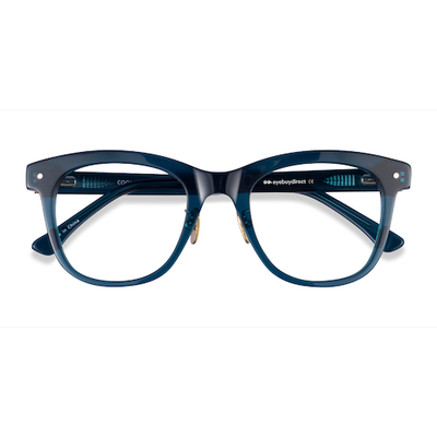 Female s square Clear Blue Acetate Prescription eyeglasses - Eyebuydirect s Coqueline
