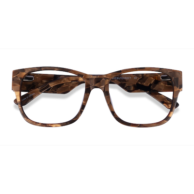 Female s square Brown Floral Acetate Prescription eyeglasses - Eyebuydirect s Gemma