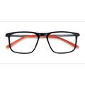 Unisex s rectangle Black Gunmetal Orange Acetate,Metal Prescription eyeglasses - Eyebuydirect s Trade