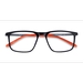 Unisex s rectangle Black Gunmetal Orange Acetate,Metal Prescription eyeglasses - Eyebuydirect s Trade