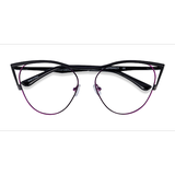 Female s horn Black Purple Metal Prescription eyeglasses - Eyebuydirect s Mau