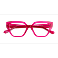 Female s geometric Crystal Fushia Pink Acetate Prescription eyeglasses - Eyebuydirect s Dionne