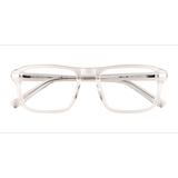 Unisex s rectangle Clear Shiny Silver Acetate Prescription eyeglasses - Eyebuydirect s Kiel