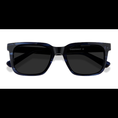 Male s rectangle Blue Striped Acetate Prescription sunglasses - Eyebuydirect s Riddle