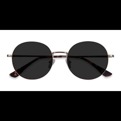 Unisex s round Gold Metal Prescription sunglasses - Eyebuydirect s Solbada