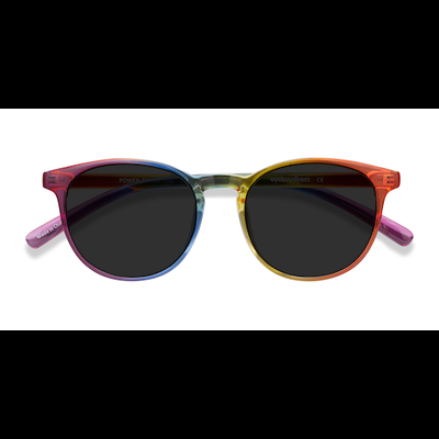 Unisex s round Rainbow Plastic Prescription sunglasses - Eyebuydirect s Power