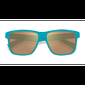 Unisex s square Aqua Gold Plastic Prescription sunglasses - Eyebuydirect s Skyward