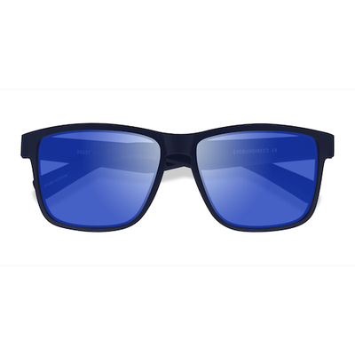 Unisex s square Navy Blue Plastic Prescription sunglasses - Eyebuydirect s Mast