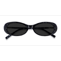 Female s oval Black White Acetate Prescription sunglasses - Eyebuydirect s Perrin