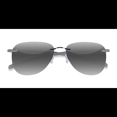 Unisex s aviator Shiny Silver Metal,Plastic Prescription sunglasses - Eyebuydirect s Ludo