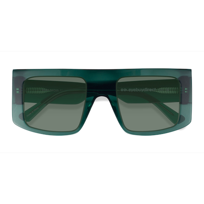 Unisex s square Green Acetate Prescription sunglasses - Eyebuydirect s Elias