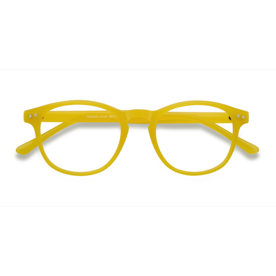 Unisex s round Yellow Plastic Prescription eyeglasses - Eyebuydirect s Instant Crush