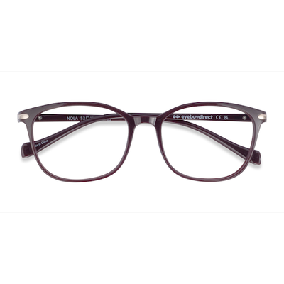 Unisex s rectangle Dark Red Plastic Prescription eyeglasses - Eyebuydirect s Nola