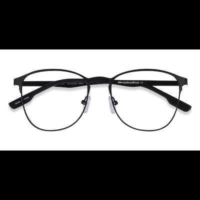 Unisex s square Matte Black Metal Prescription eyeglasses - Eyebuydirect s Ember